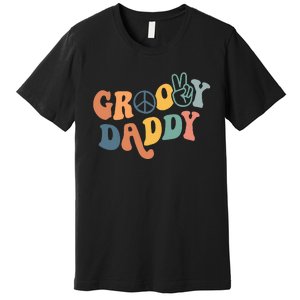 Retro Groovy Daddy Gifts for Dad Fathers Day Premium T-Shirt