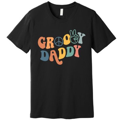 Retro Groovy Daddy Gifts for Dad Fathers Day Premium T-Shirt