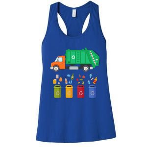 Recycling Garbage Day Gift Garbage Truck Funny Gift Funny Gift Women's Racerback Tank