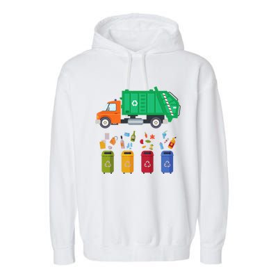 Recycling Garbage Day Gift Garbage Truck Funny Gift Funny Gift Garment-Dyed Fleece Hoodie