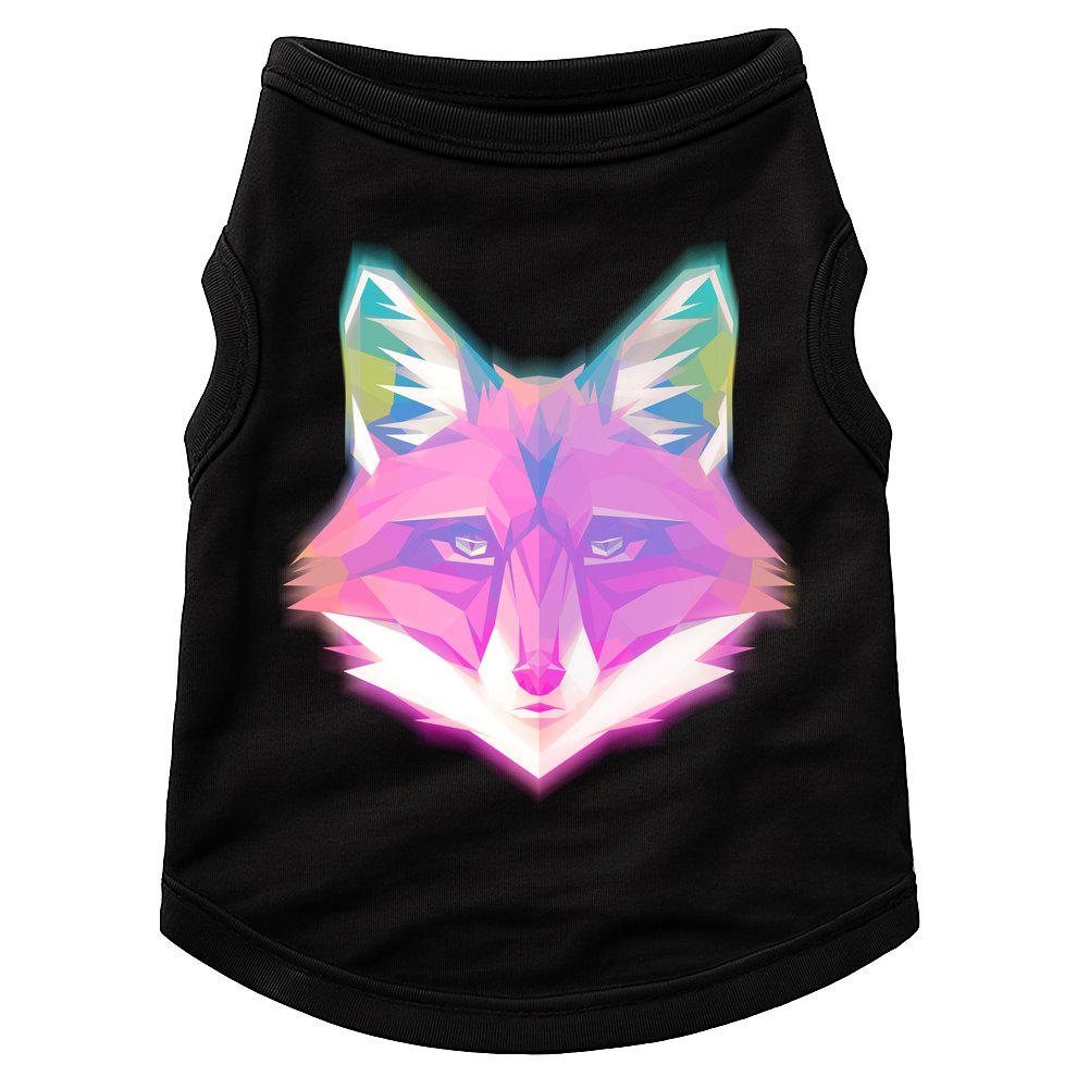 Retro Glowing Digital Polygon Fox Doggie Tank