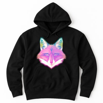 Retro Glowing Digital Polygon Fox Hoodie