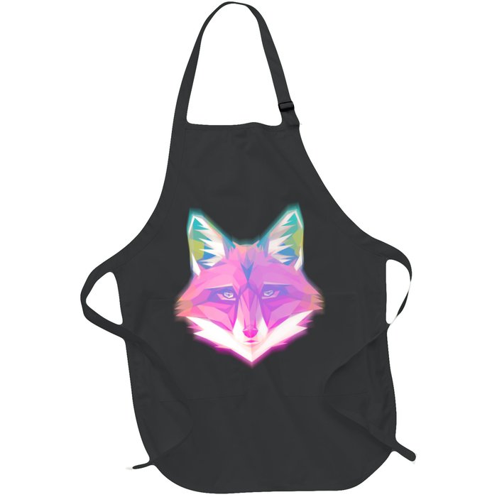 Retro Glowing Digital Polygon Fox Apron