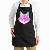 Retro Glowing Digital Polygon Fox Apron