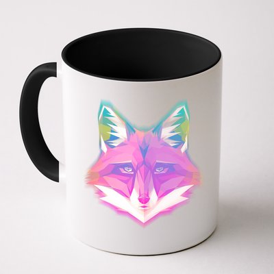 Retro Glowing Digital Polygon Fox Mug