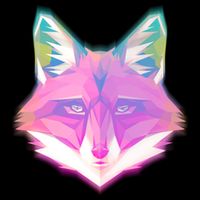 Retro Glowing Digital Polygon Fox Drawstring Bag