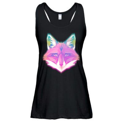 Retro Glowing Digital Polygon Fox Ladies Essential Flowy Tank