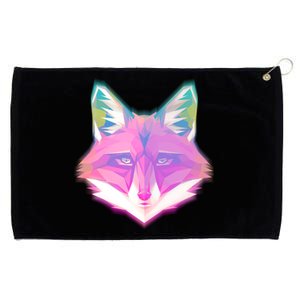 Retro Glowing Digital Polygon Fox Grommeted Golf Towel