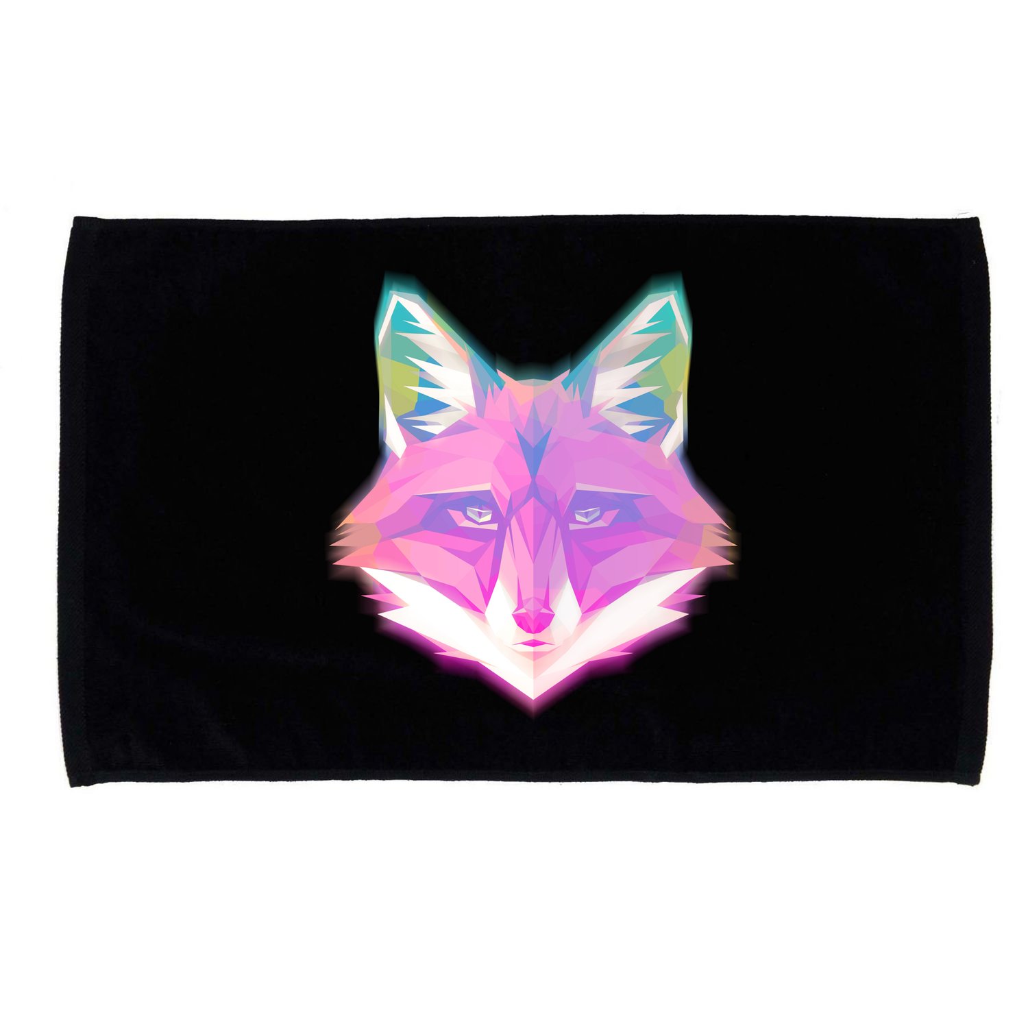 Retro Glowing Digital Polygon Fox Microfiber Hand Towel