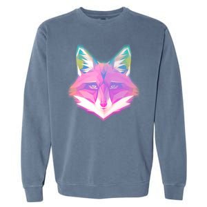 Retro Glowing Digital Polygon Fox Garment-Dyed Sweatshirt