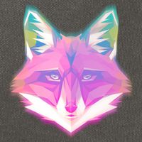 Retro Glowing Digital Polygon Fox Cotton Canvas Backpack