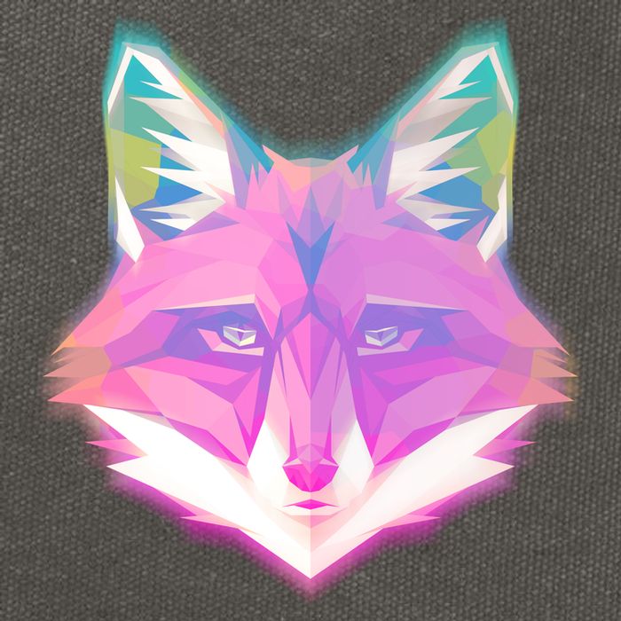 Retro Glowing Digital Polygon Fox Cotton Canvas Backpack