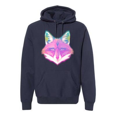 Retro Glowing Digital Polygon Fox Premium Hoodie