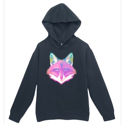 Retro Glowing Digital Polygon Fox Urban Pullover Hoodie