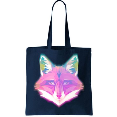 Retro Glowing Digital Polygon Fox Tote Bag