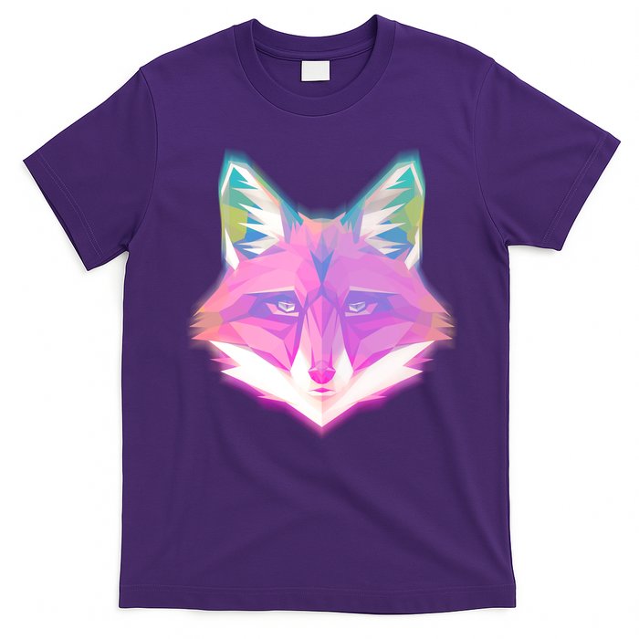 Retro Glowing Digital Polygon Fox T-Shirt