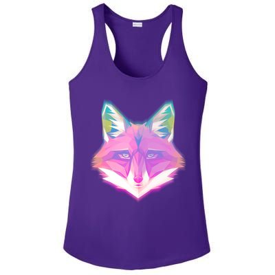 Retro Glowing Digital Polygon Fox Ladies PosiCharge Competitor Racerback Tank