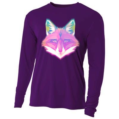 Retro Glowing Digital Polygon Fox Cooling Performance Long Sleeve Crew