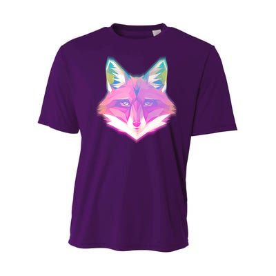Retro Glowing Digital Polygon Fox Youth Performance Sprint T-Shirt
