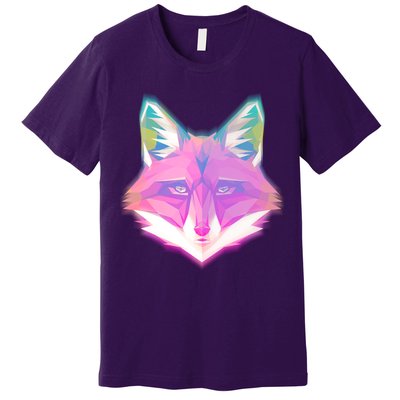 Retro Glowing Digital Polygon Fox Premium T-Shirt