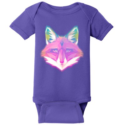 Retro Glowing Digital Polygon Fox Baby Bodysuit