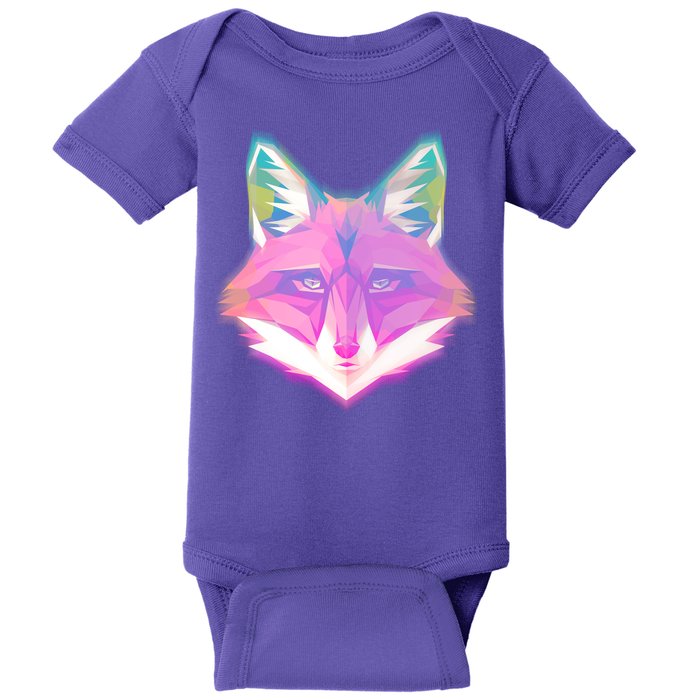 Retro Glowing Digital Polygon Fox Baby Bodysuit