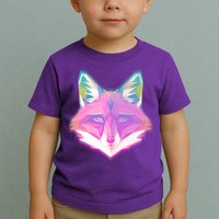 Retro Glowing Digital Polygon Fox Toddler T-Shirt