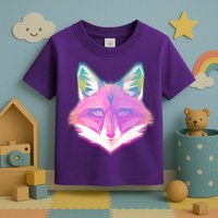 Retro Glowing Digital Polygon Fox Toddler T-Shirt