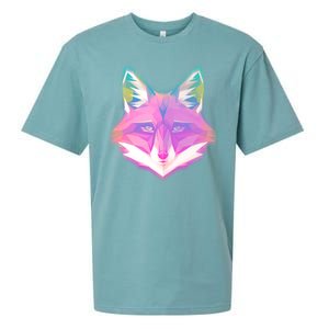 Retro Glowing Digital Polygon Fox Sueded Cloud Jersey T-Shirt