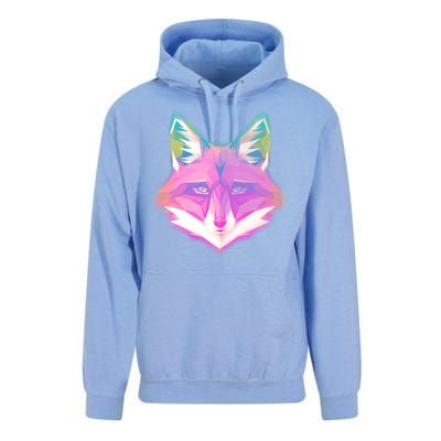 Retro Glowing Digital Polygon Fox Unisex Surf Hoodie