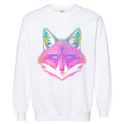Retro Glowing Digital Polygon Fox Garment-Dyed Sweatshirt