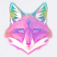Retro Glowing Digital Polygon Fox Garment-Dyed Sweatshirt