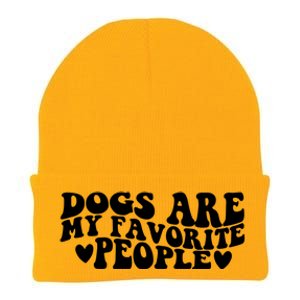 Retro Groovy Dogs Are My Favorite People Dog Owner Lover Gift Knit Cap Winter Beanie