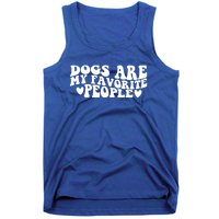 Retro Groovy Dogs Are My Favorite People Dog Owner Lover Gift Tank Top