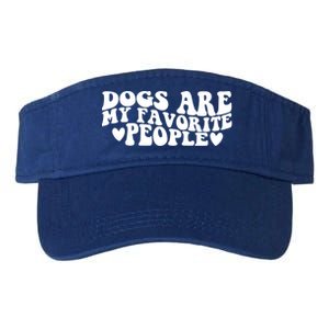 Retro Groovy Dogs Are My Favorite People Dog Owner Lover Gift Valucap Bio-Washed Visor