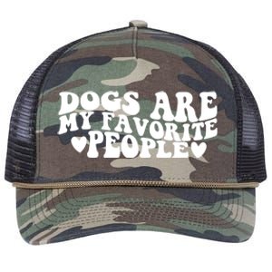 Retro Groovy Dogs Are My Favorite People Dog Owner Lover Gift Retro Rope Trucker Hat Cap