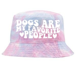 Retro Groovy Dogs Are My Favorite People Dog Owner Lover Gift Tie-Dyed Bucket Hat