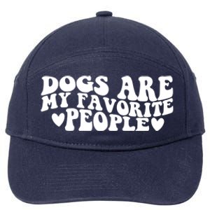 Retro Groovy Dogs Are My Favorite People Dog Owner Lover Gift 7-Panel Snapback Hat