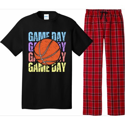 Retro Game Day Basketball Lovers Vintage Mom Mother's Day Meaningful Gift Pajama Set