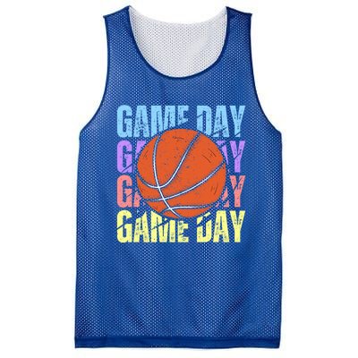 Retro Game Day Basketball Lovers Vintage Mom Mother's Day Meaningful Gift Mesh Reversible Basketball Jersey Tank