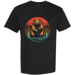 Retro Groundhog Day Cute Woodchuck Groundhog Garment-Dyed Heavyweight T-Shirt