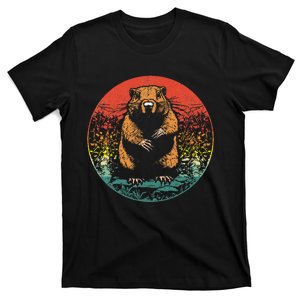 Retro Groundhog Day Cute Woodchuck Groundhog T-Shirt