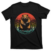 Retro Groundhog Day Cute Woodchuck Groundhog T-Shirt