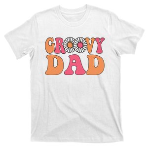 Retro Groovy Dad Matching Family 1st Birthday Party T-Shirt