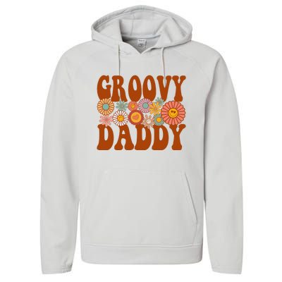 Retro Groovy Daddy Matching Family 1st Birthday Party Performance Fleece Hoodie