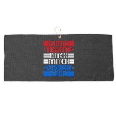 Retro Graphic Dump Trump Ditch Mitch Disbar Barr Funny Tee Gift Large Microfiber Waffle Golf Towel