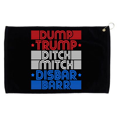 Retro Graphic Dump Trump Ditch Mitch Disbar Barr Funny Tee Gift Grommeted Golf Towel