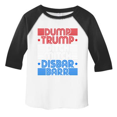 Retro Graphic Dump Trump Ditch Mitch Disbar Barr Funny Tee Gift Toddler Fine Jersey T-Shirt