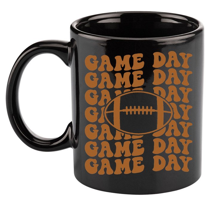 Retro Game Day American Football Lovers Mom Player 11oz C Handle Ceramic Mug