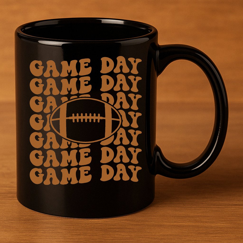 Retro Game Day American Football Lovers Mom Player 11oz C Handle Ceramic Mug
